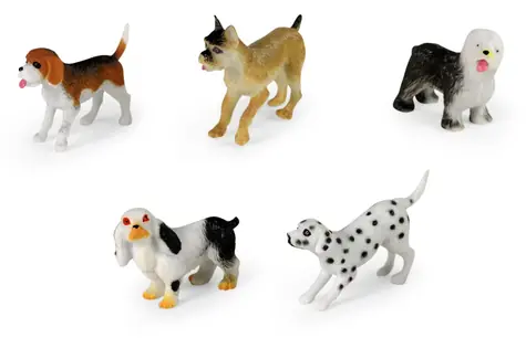 Rappa Plyšový pes mix rás 5 ks / 7 cm / v sáčku
