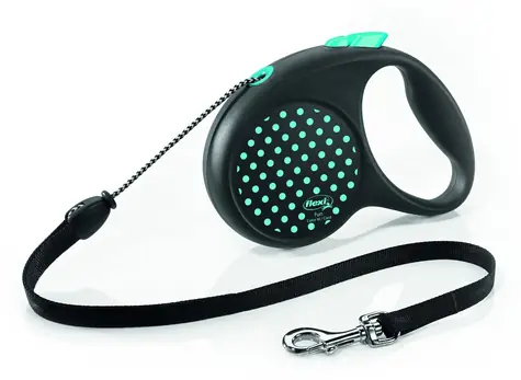 Flexi FUN Color Dots M lanko 5m čierno-modré / Vodítko / samonavíjacie / do 20 kg