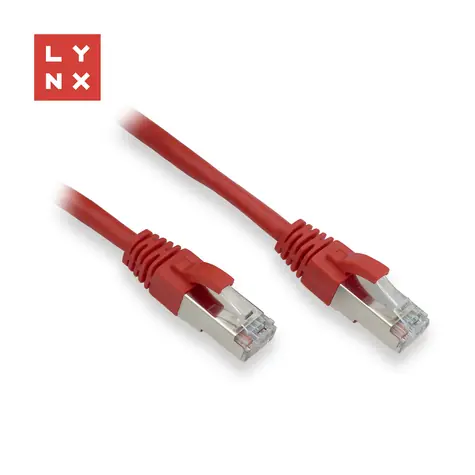 Lynx FTP Cat5e 3M červený / Patch kábel / RJ45-RJ45 / CCA / PVC