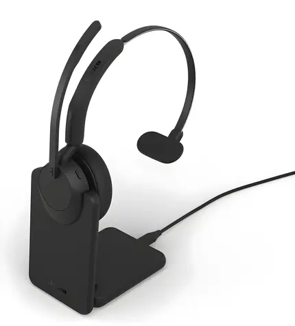 JABRA Evolve3 45 Mono UC Link 390a + nabíjací stojan čierna / Bezdrôtové slúchadlá / Bluetooth / USB-A / 36 h batéria