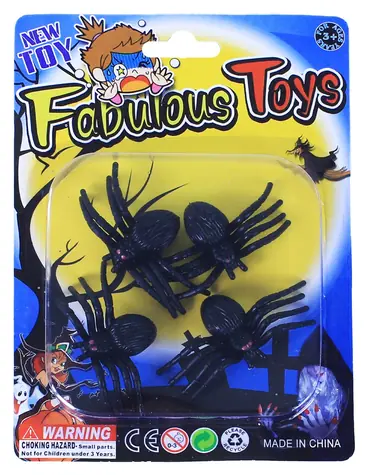 Rappa Dekorácia pavúk Halloween / 4 ks / cca 3 cm / plast