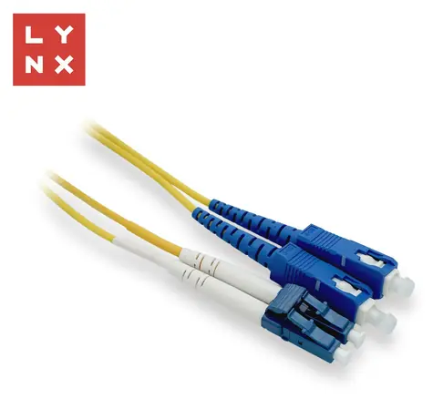 Lynx LC/SC OS2 1m / Optický patch kábel / Singlemode 9/125 µm / Duplexná / žltá