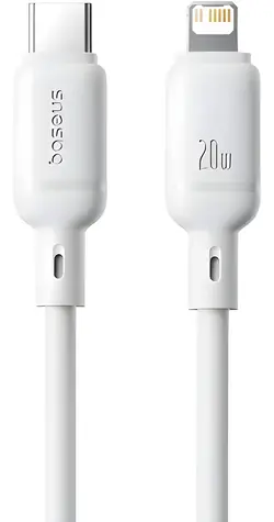 Baseus Silky Moon White / Rýchlonabíjací kábel / USB-C/Lightning / 20 W / 2 m