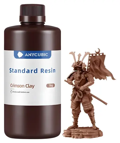 Anycubic Standard Resin karmínová hlina / Živica pre 3D tlačiareň / 405 nm / 1 kg / Tvrdosť 84-86 HD
