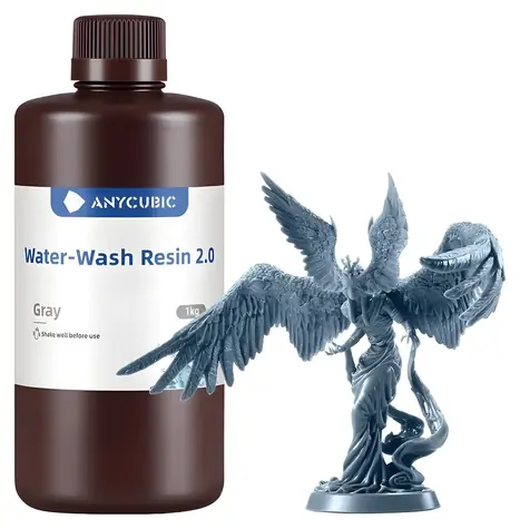 Anycubic Water-Wash Resin 2.0 sivá / Živica pre 3D tlač / LCD/DLP / 365-405 nm / 1 kg