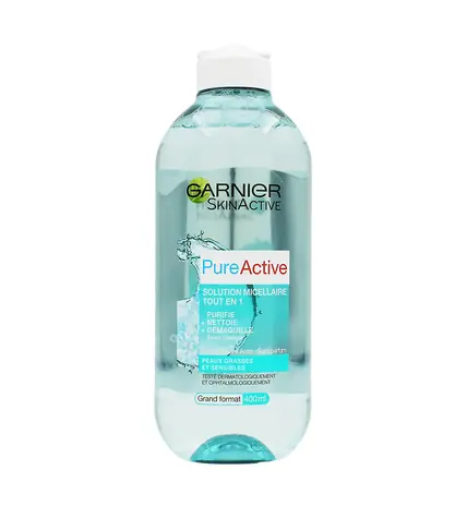 Garnier SkinActive PureActive All-in-1 Micellar Solution Micelárna voda pre mastnú a citlivú pleť 400 ml