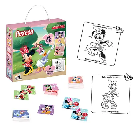 JIRI MODELS Pexeso Minnie / 48 kartičiek / s omaľovánkou