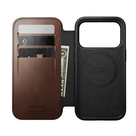 Nomad Modern Leather Folio rustic brown (Horween) / Puzdro / Apple iPhone 17/18 Pre / kožené