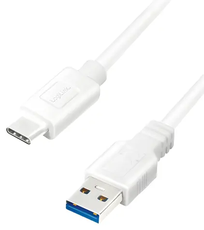 LogiLink USB-A - USB-C biela / Kábel / USB-A (M) - USB-C (M) / 0,15 m / USB 3.2 Gen 1 / 5 Gbit/s