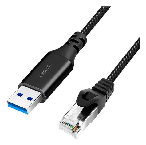 LogiLink USB-A - RJ45 čierna / Sieťový adaptér / USB 3.0 / 1 Gbit / s / 1,5 m