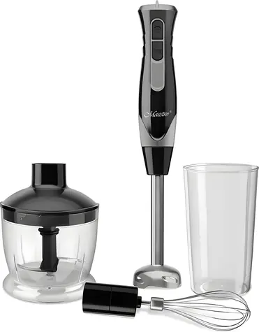 Maestro MR-566 čierna / Tyčový mixér / 500 W / 2 rýchlosti / Turbo / Sekáčik 600 ml