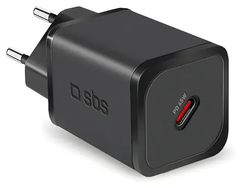 SBS Cestovný adaptér GaN USB-C čierna / Cestovný adaptér / PD / 45 W