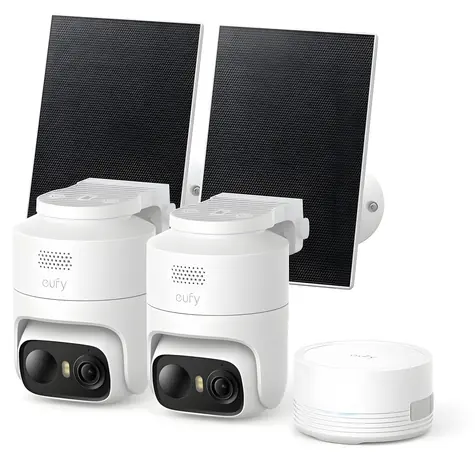 Anker Eufy C37 biela / Vonkajšia IP kamera so solárnym nabíjaním / 2x kamera + jednotka HomeBase Mini / 2K