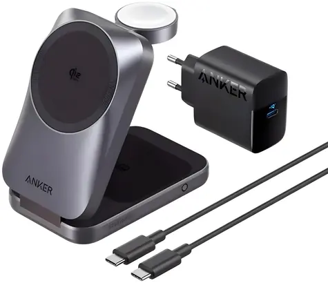 Anker Prime čierna / Bezdrôtová nabíjačka / 3v1 / Qi2.2 / 25W / MagSafe