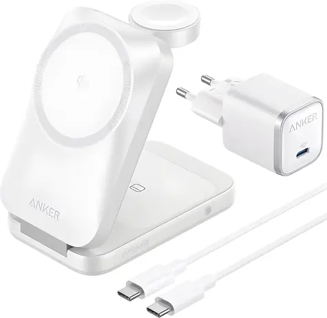 Anker Prime biela / Bezdrôtová nabíjačka 3v1 / Qi2.2 / 25 W
