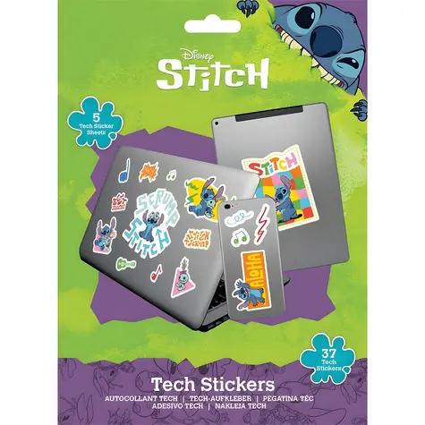PYRAMÍD Technické samolepky Lilo & Stitch / Samolepky / 5 hárkov / 37 ks