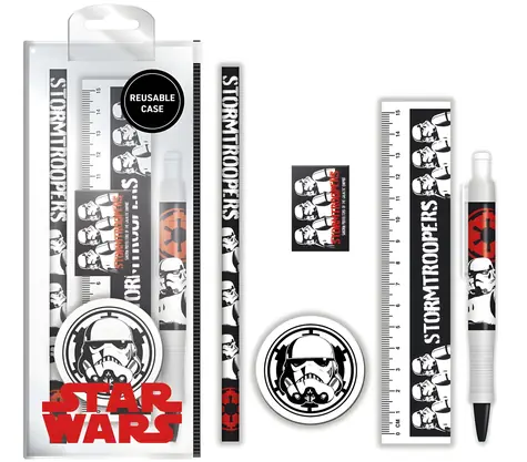 PYRAMID Školský set Star Wars Stormtrooper DPL12 / Pravítko, guma, strúhadlo, ceruzka, pero