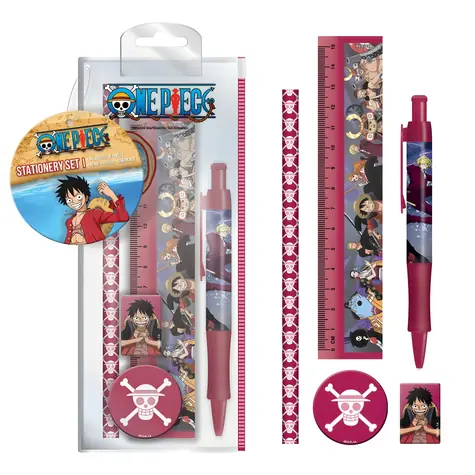 PYRAMID Školský set One Piece DPL12 / Propiska, ceruzka, strúhadlo, guma, pravítko 15 cm