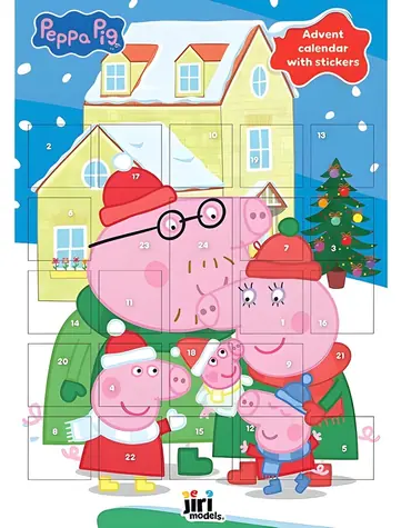 JIRI MODELS Adventný kalendár so samolepkami Prasiatko Peppa / 24 okienok