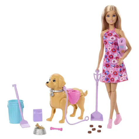Mattel Bábika Barbie so psíkom na prechádzke / od 3 rokov