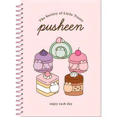 PYRAMID Krúžkový blok Pusheen + samolepky / Sada / Ružová