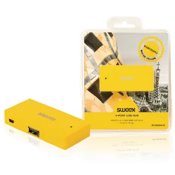 Sweex Barcelona žltá / USB rozbočovač / 4 porty