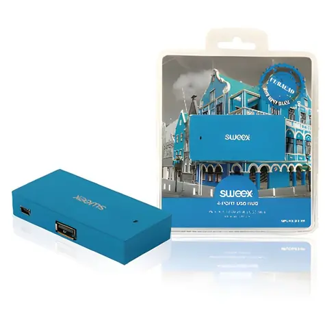 Sweex Curaçao modrá / USB rozbočovač / 4 porty / NPUS0480-07