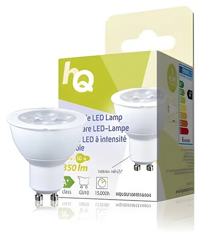 HQ MR16 GU10 / LED žiarovka / 5,5 W / 350 lm / 2700K teplá biela / stmievateľná