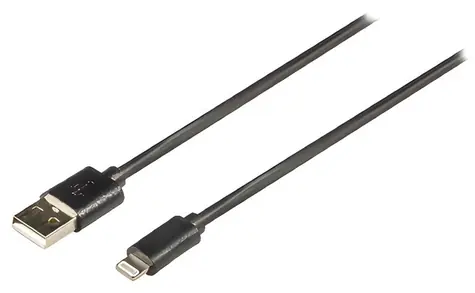 Valueline Kábel USB-A - Lightning 2m čierna / Synchronizačný a nabíjací kábel / pre Apple