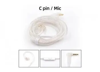 KZ Upgrade kábel pre slúchadlá 2 Pin / Kábel / Postriebrený / C-Pin konektor