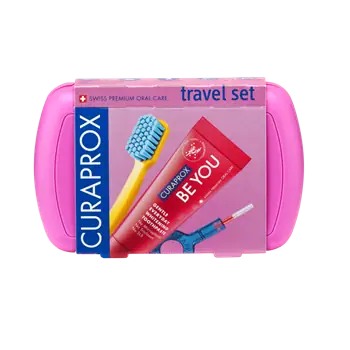 Curaprox Travel set Cestovná sada ružová