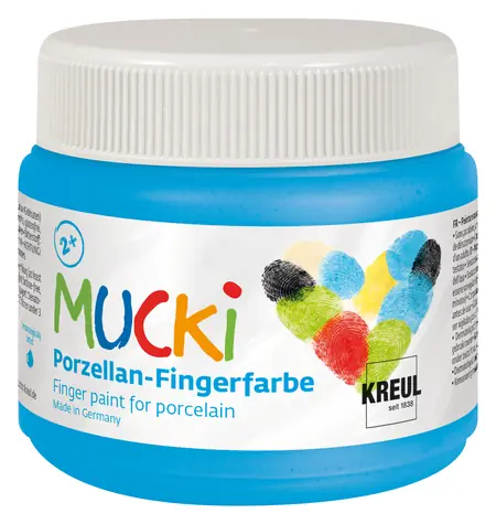 KREUL Prstová farba na porcelán MUCKI modrá / 150 ml / pre deti od 2 rokov
