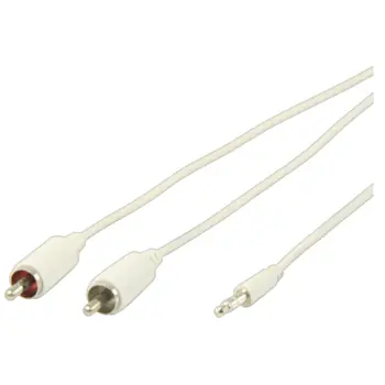 Valueline VLMP22200W2.00 biely / Audio kábel / Jack 3,5 mm - 2x CINCH / 2 m