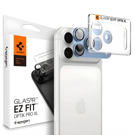 Spigen Optik Pro XL svetlo modrá / Ochranné sklo fotoaparátu / Apple iPhone 18 Pro Max / EZ Fit
