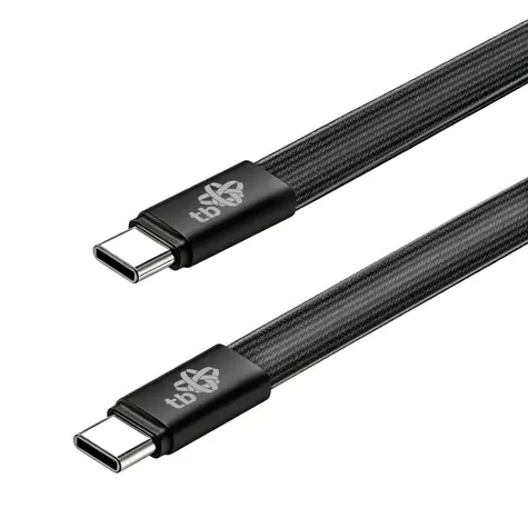 Plochý kábel USB-C - USB-C 1 m čierna / Kábel USB-C / USB-C (M) - USB-C (M)