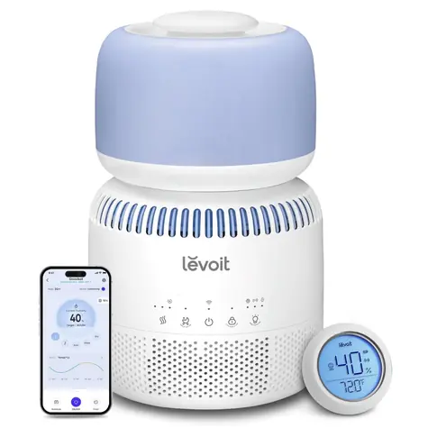 Levoit Baby biela / Odparovací zvlhčovač vzduchu / 3,8 l / do 20 m2 / aplikácia VeSync / externý senzor