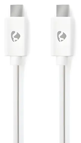 Nedis USB 2.0 kábel biela / Kábel USB / USB-C - USB-C / 60 W / 480 Mbps / 3 m