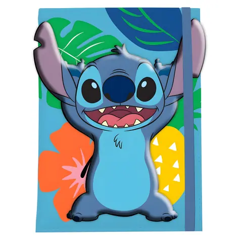 PYRAMID Squishy blok Lilo a Stitch DPL10 modrý / Blok / A5 / 3D aplikácie Stitch