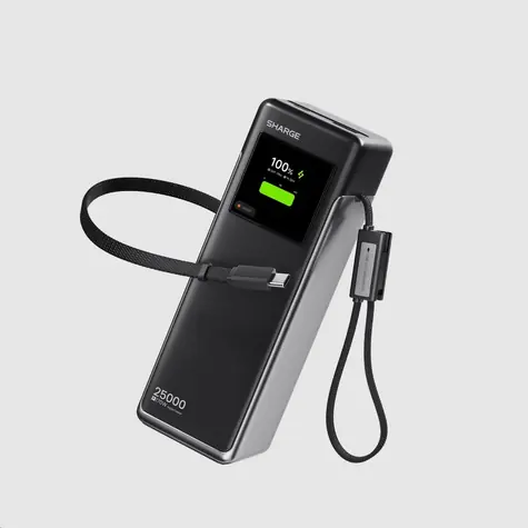 SHARGE HyperTower 170 čierna / Powerbanka / 25 000 mAh / 170 W / 4 v 1