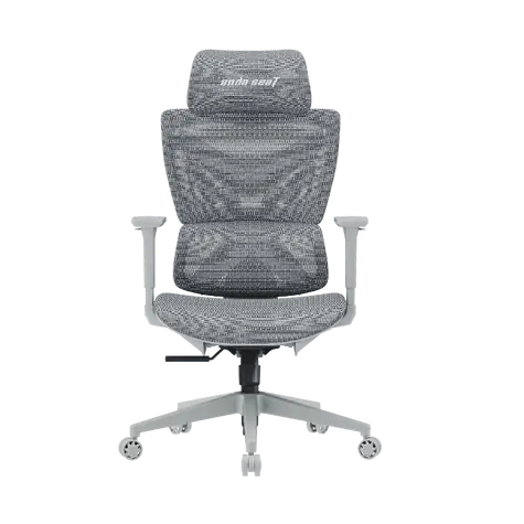 Anda Seat X-Air Mega Size XL šedá / Herná stolička / sieťovina / nosnosť 120 kg / sklon 105-126 ° / 3D podrúčky
