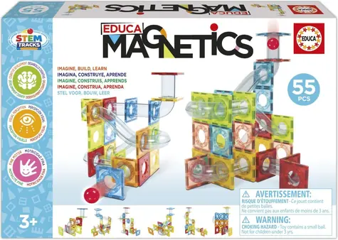 Educa Magnetická stavebnica Magnetics Guličková dráha / 55 dielikov