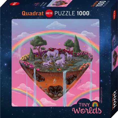 HEYE Puzzle Tiny Worlds: Jednorožce / Štvorcové / 1000 dielikov / 56 × 56 cm