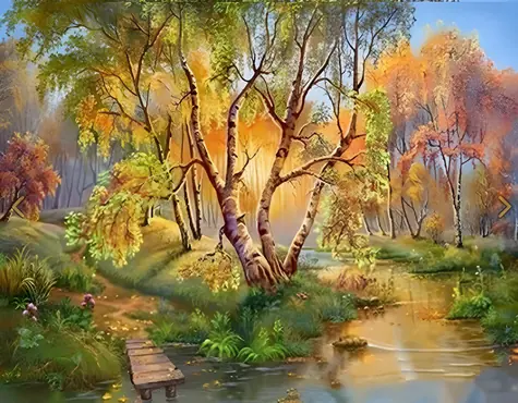 Norimpex Maľovanie podľa čísel Brezy pri potoku / 40x50 cm
