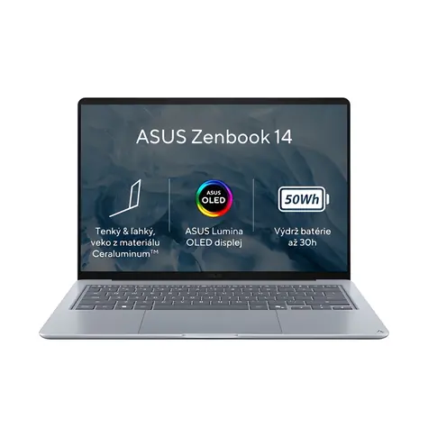 Asus Zenbook A14 modrá / Notebook / 14" WUXGA / Qualcomm Snapdragon X1-26-100 / 8GB / 512GB SSD / W11H
