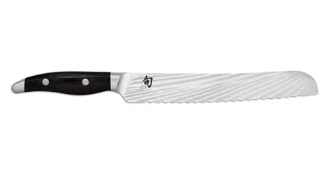 KAI Shun Nagare Black / Nôž na chlieb / 23 cm / damašková oceľ / vrúbkované ostrie