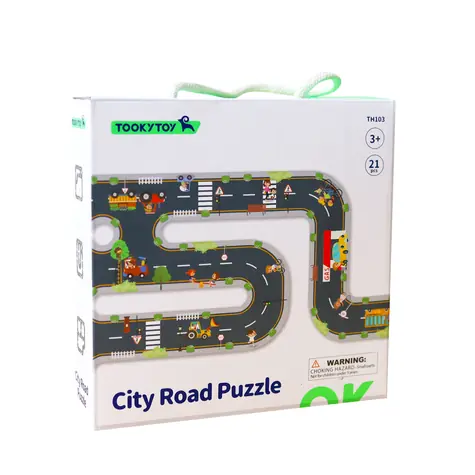 TOOKY TOY Podlahové puzzle Cesty Mesto / Drevo / od 3 rokov