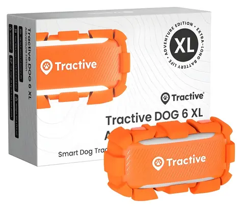 TRACTIVE DOG 6 XL Adventure Edition oranžová / GPS lokátor pre psov / pre psov NAD 25 kg / IP68 / batéria 6 týždňov