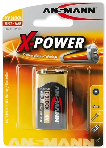 Ansmann X-Power 9V Block / Alkalická batéria / 6LR61