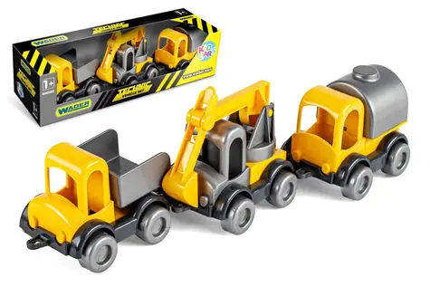 Wader Sada stavebných áut Kid Cars 3 ks / Plast / 10 cm / od 12 mesiacov