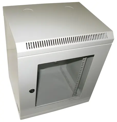 Xtendlan Skriňa 10" 12U 280×350 mm sivá / Nástenný rozvádzač / presklené dvere